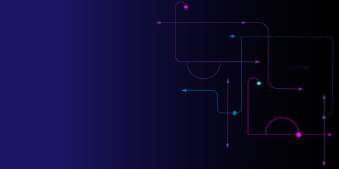 Vectors Abstract geometric with connected lines and dots. Digital communication technology concept background, Global network connection, social networking, big data visualization. 