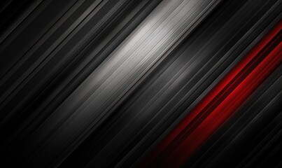 Fototapeta premium Abstract black, silver, red gradient with light gray and white. Metallic texture with soft diagonal lines. Clean, modern, and sleek background. Dark, tech-inspired design.