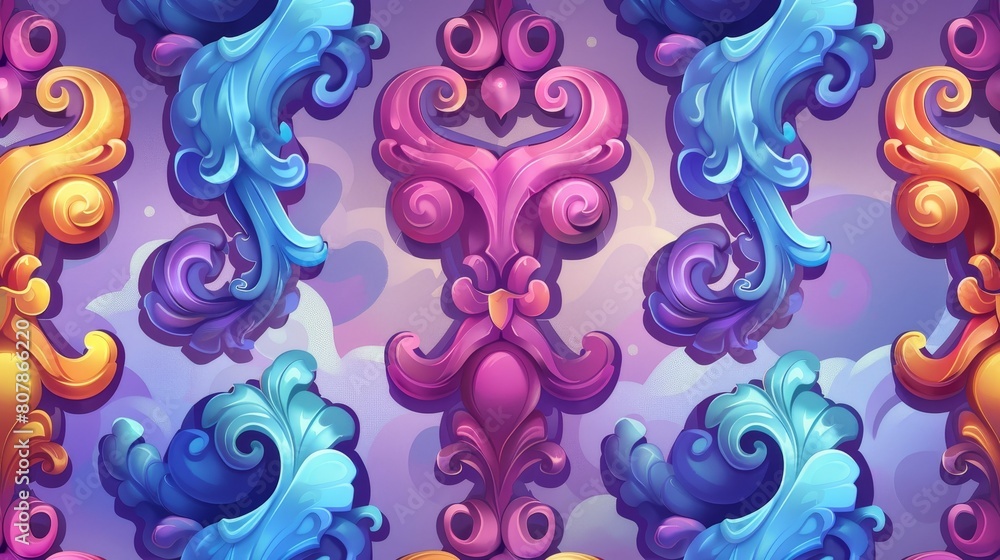 Poster a seamless curly vintage background. an abstract pattern in modern format.
