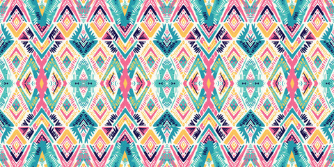 Seamless batik pattern,Seamless tribal batik pattern,and Seamless colorful pattern resemble ethnic boho, Aztec,and ikat styles.designed for use in wallpaper,fabric,curtain,carpet,Batik Embroidery