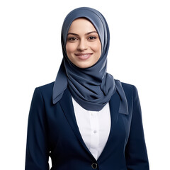 portrait of muslim business woman isolate on white background
