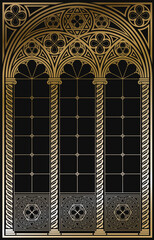 Naklejka premium Medieval Gothic stained glass cathedral window