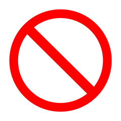Prohibition symbol. Prohibition Sign. Prohibition icon isolated on white background.