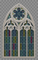 Naklejka premium Gothic realistic cathedral window with stained glass