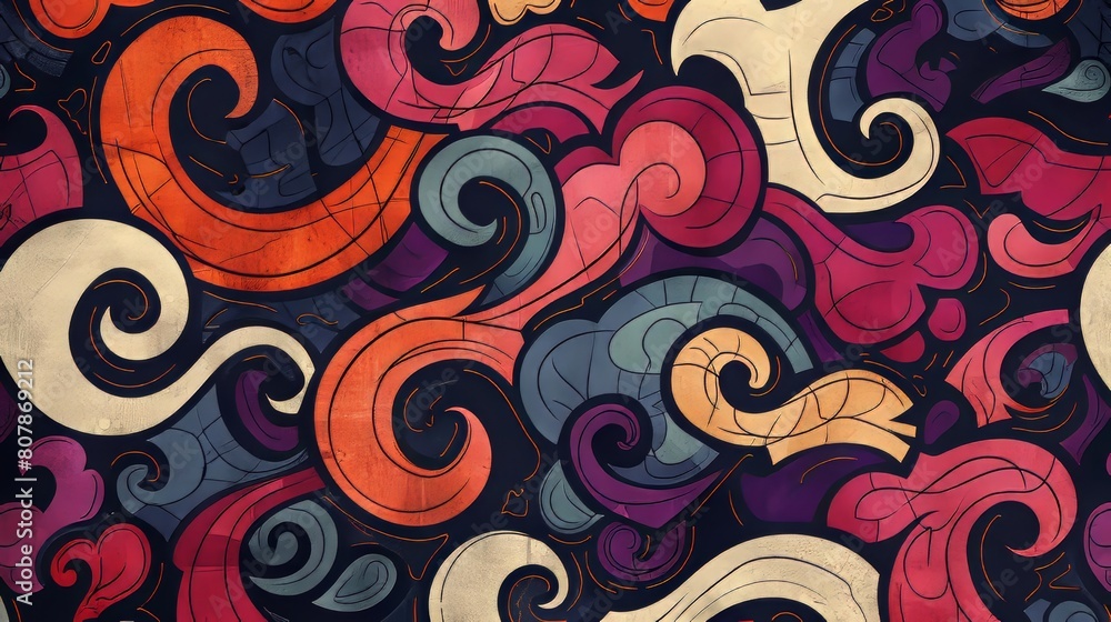 Aufkleber this abstract pattern has swirls and a vintage background. it is an important design element.