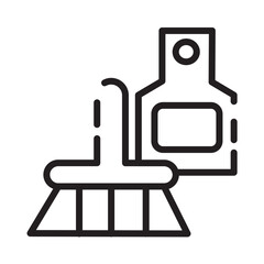 Brush Clean Broom Line Icon