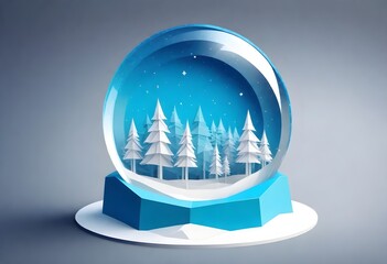 Papercut illustration snow globe ai image angular  (10)
