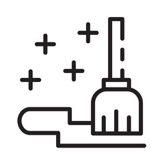 Obraz premium Brush Cleaning Tools Line Icon