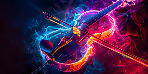 Violin in Neon Colours