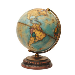 vintage globe isolated on transparent background