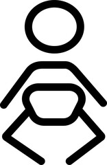 Gender, toilet outline icon. Vector graphics. Linear sign baby symbol. WC, Restroom for baby. Editable stroke. 