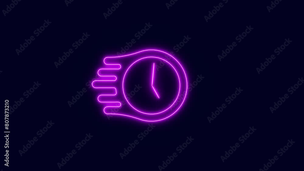 Poster clock icon. abstract new fast clock icon animation.