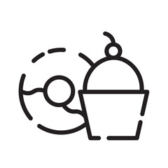 Bakery Bread Cupcake Line Icon