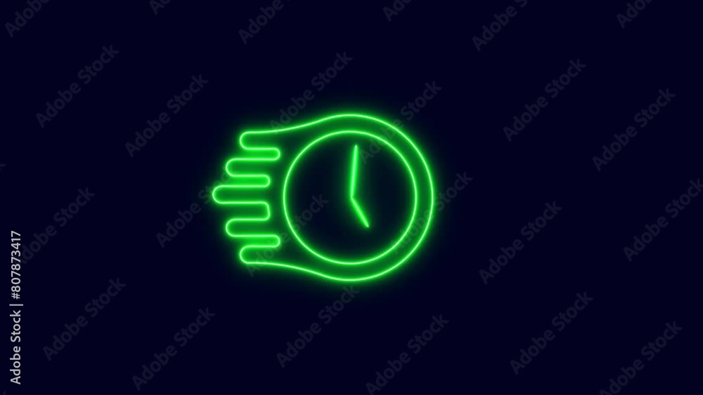 Poster clock icon. abstract new fast clock icon animation.