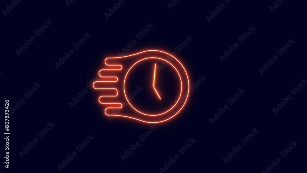 Aufkleber clock icon. abstract new fast clock icon animation.