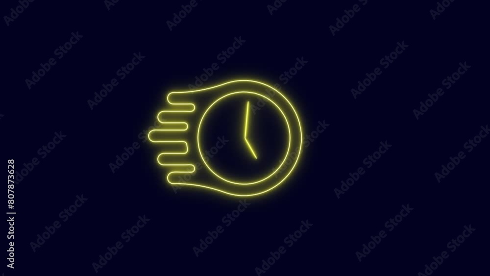 Poster clock icon. abstract new fast clock icon animation.
