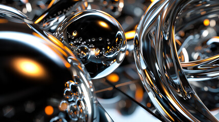 A close up of some shiny metal balls.