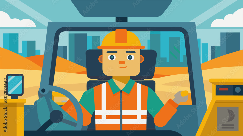 Poster from their cab the operator had an unobstructed view of the entire construction site allowing them t