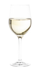 Fototapeta premium PNG White wine glass drink white background.