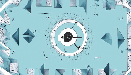 Fototapeta premium abstract white blue graphic illustration