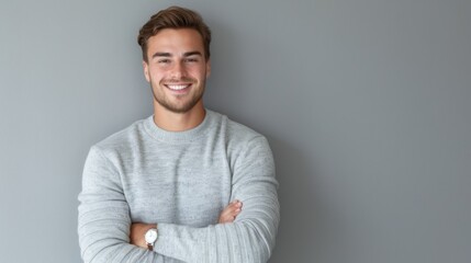 Smiling Man in Casual Sweater