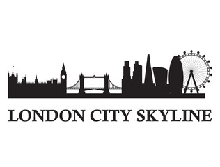 Fototapeta premium London city skyline silhouette vector art