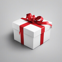 Obraz premium white box with red ribbon