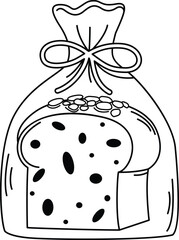 illustration of bread outline white on background vector