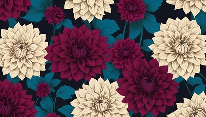 Craft a background with bold graphic dahlias in c upscaled 5