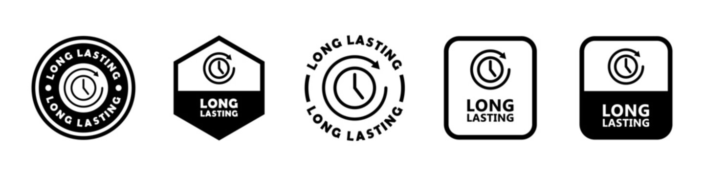 Long Lasting - vector signs for product packaging label.
