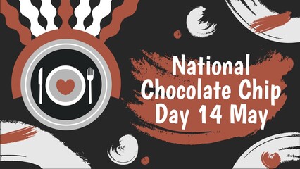 National Chocolate Chip Day web banner design illustration 