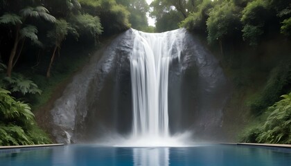A majestic waterfall plunging into a pool of liqui upscaled 6