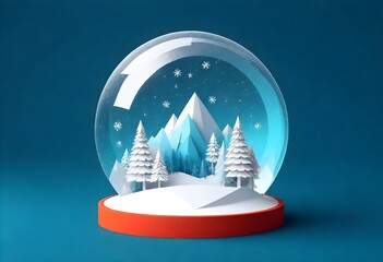 Papercut illustration snow globe ai image angular  (11)