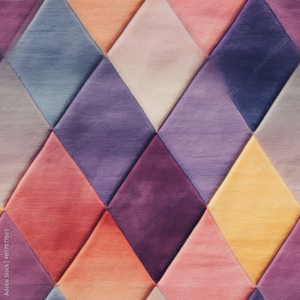 Poster A detailed close-up view of a vibrant and intricate geometric pattern featuring bold colors and sharp lines