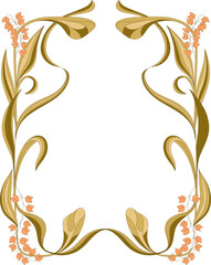 Art Nouveau floral frame. Decorative element. Vector.