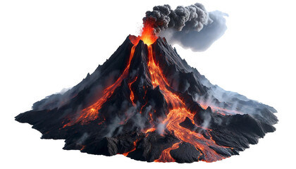 volcano isolated on white background