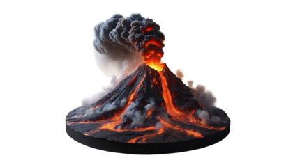 volcano isolated on white background