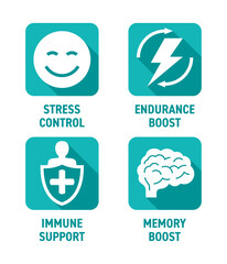 Square icons set for Nutrient Supplement