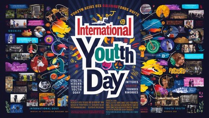 International Youth Day Celebration illustration, card, banner or poster for international youth day