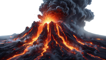 volcano isolated on white background