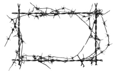 barbed wire grunge halftone collage design element