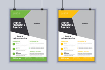 Digital Marketing Agency Corporate Flyer Design Vector Template
