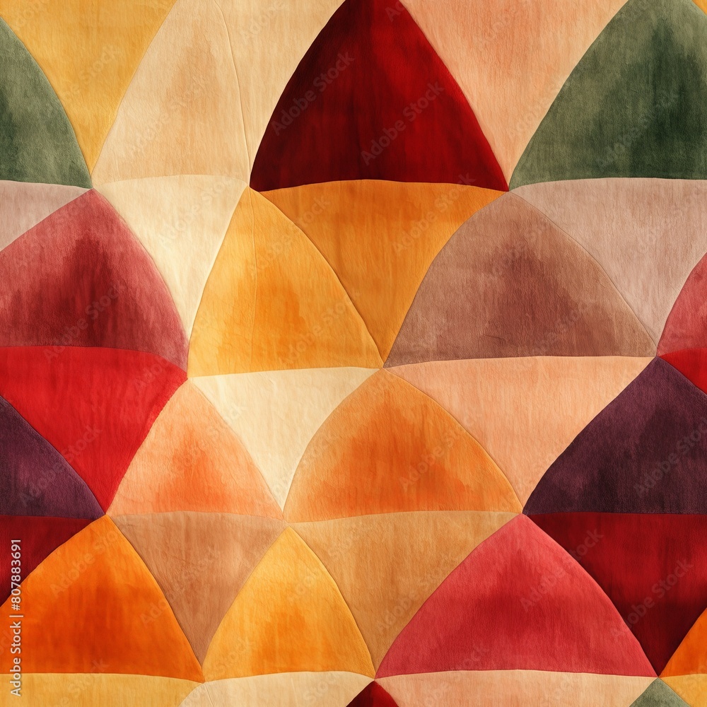 Aufkleber A vibrant rug featuring an array of colorful triangles in various sizes and patterns