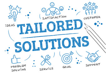 Tailored solution doodle diagram - vector illustration