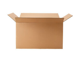 cardboard box closeup on transparent background