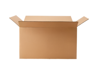 cardboard box closeup on transparent background