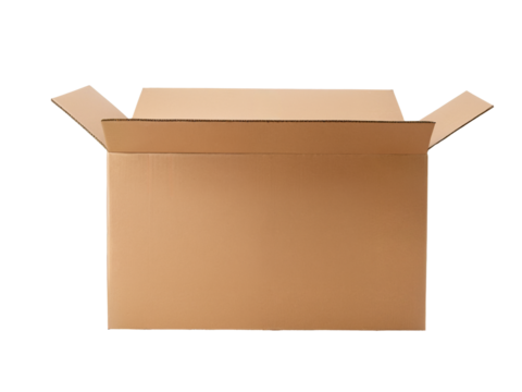 cardboard box closeup on transparent background
