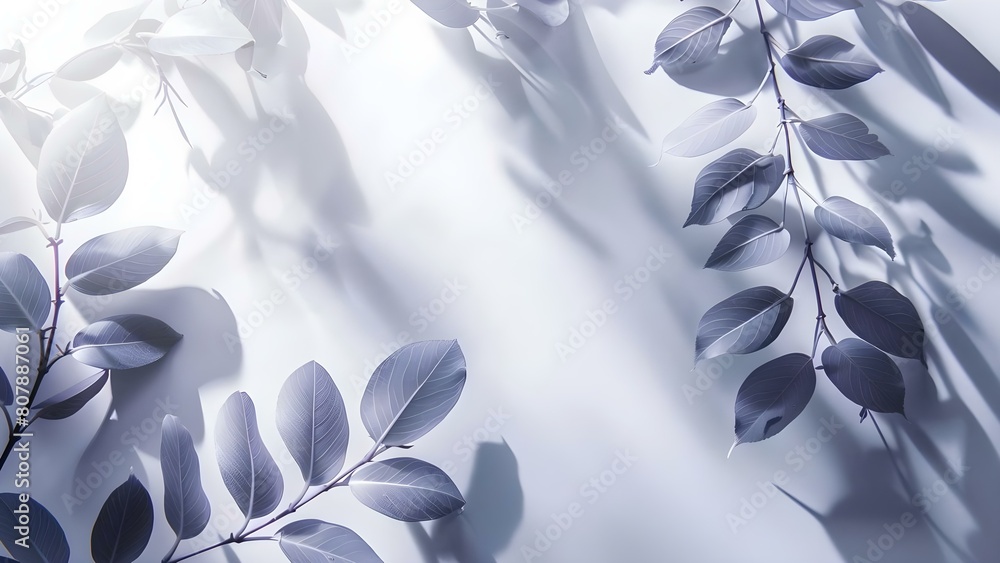 Poster elegant studio with leaf shadow overlay for product display background design. concept product photo