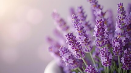 aromatic lavender flowers in a white vase