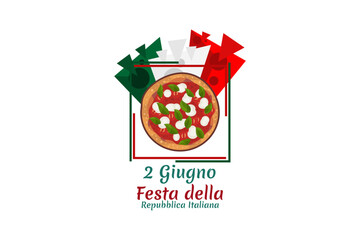 2 giugno, Festa della Repubblica (Translation: June 2, Republic Day). Happy Republic day of Italy Suitable for greeting card, poster and banner.
